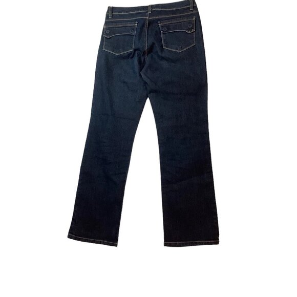 Gloria Vanderbilt Straight Flap Back Pocket Blue Denim Jeans Size 8 High-Rise - Picture 10 of 12